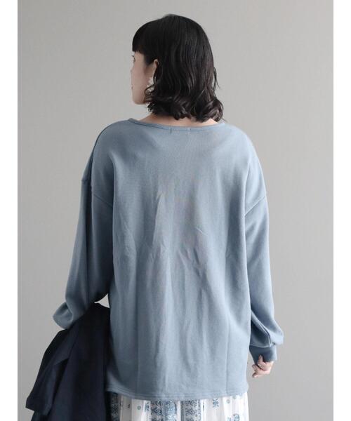 CRAFT STANDARD BOUTIQUE(クラフトスタンダードブティック)の「裏毛レイヤード風プルオーバー(Tシャツ/カットソー・レディース・杢グレー/ブラック/アイボリー/サックスブルー・FREE)」の15枚目の写真