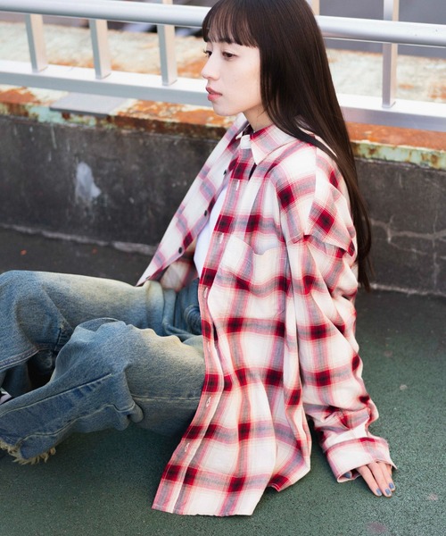 WEGO（ウィゴー）の「WEGO/オンブレチェックシャツ（シャツ/ブラウス・メンズ・ブルー系その他2/ブラック系その他2/ブラウン系その他2/レッド系その他・SMALL/MEDIUM/LARGE）」の18枚目の写真