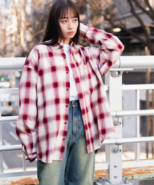 WEGO（ウィゴー）の「WEGO/オンブレチェックシャツ（シャツ/ブラウス・メンズ・ブルー系その他2/ブラック系その他2/ブラウン系その他2/レッド系その他・SMALL/MEDIUM/LARGE）」の17枚目の写真