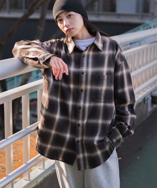 WEGO（ウィゴー）の「WEGO/オンブレチェックシャツ（シャツ/ブラウス