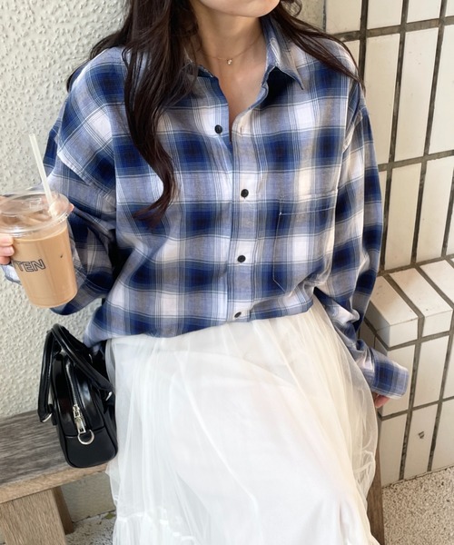 gotohollwood ビエラチェックオンプシャツ 02 160 セール】HOUSTON オンブレチェックビエラシャツ（シャツ