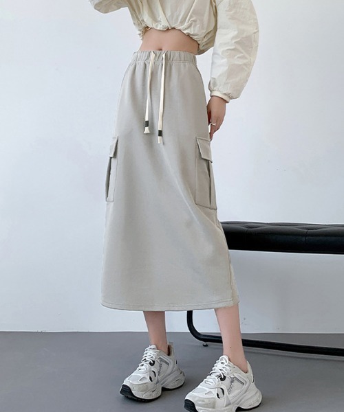 Miniministore(ミニミニストア)の「ワークスカート ハイウエスト 秋冬 韓国(スカート・レディース・ライトグレー/ダークグレー/ブラック・FREE)」の2枚目の写真