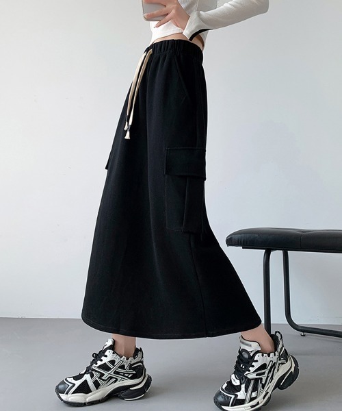 Miniministore(ミニミニストア)の「ワークスカート ハイウエスト 秋冬 韓国(スカート・レディース・ライトグレー/ダークグレー/ブラック・FREE)」の1枚目の写真