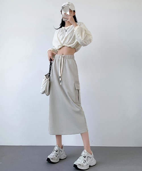 Miniministore(ミニミニストア)の「ワークスカート ハイウエスト 秋冬 韓国(スカート・レディース・ライトグレー/ダークグレー/ブラック・FREE)」の18枚目の写真