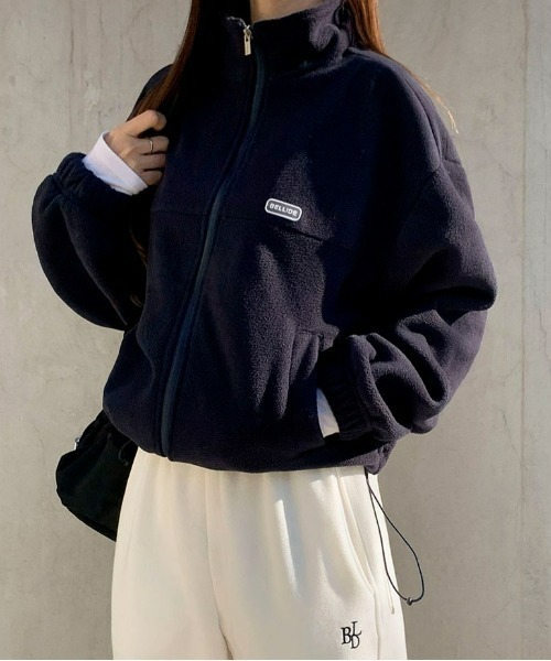 BEIDELLI（ベイデリー）の「[BELLIDE MADE] ベーシックフリースクロップドジップアップ（ブルゾン・レディース・ネイビー/ブラック/ホワイト・FREE）」の6枚目の写真