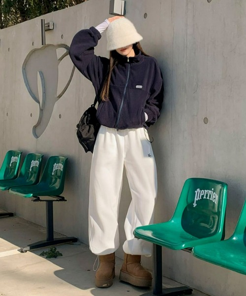 BEIDELLI（ベイデリー）の「[BELLIDE MADE] ベーシックフリースクロップドジップアップ（ブルゾン・レディース・ネイビー/ブラック/ホワイト・FREE）」の22枚目の写真