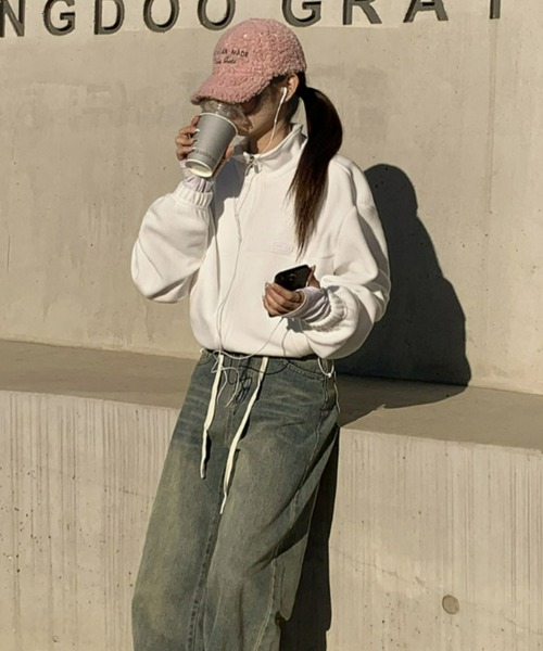 BEIDELLI（ベイデリー）の「[BELLIDE MADE] ベーシックフリースクロップドジップアップ（ブルゾン・レディース・ネイビー/ブラック/ホワイト・FREE）」の7枚目の写真