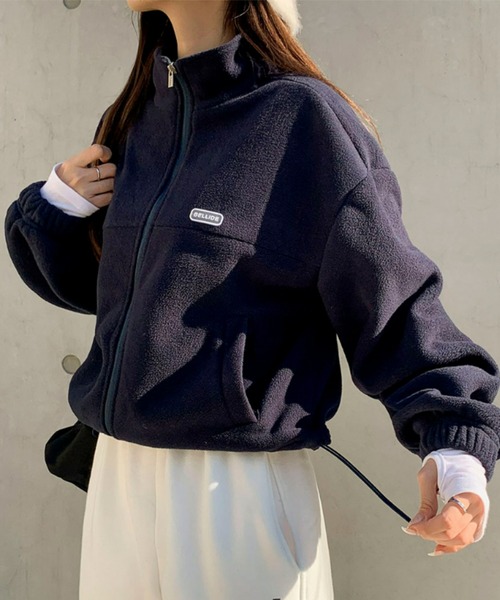 BEIDELLI（ベイデリー）の「[BELLIDE MADE] ベーシックフリースクロップドジップアップ（ブルゾン・レディース・ネイビー/ブラック/ホワイト・FREE）」の19枚目の写真