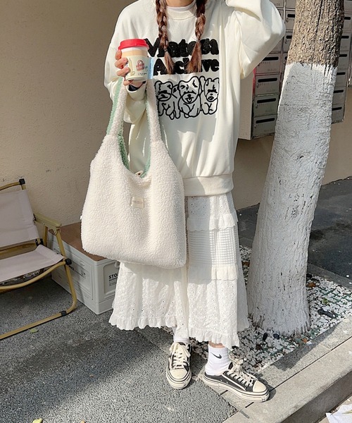 aimoha(アイモハ)の「リバーシブルボアトート(トートバッグ・レディース・ピンク/パープル/ブラウン/ベージュ/グリーン/グレー・FREE)」の21枚目の写真