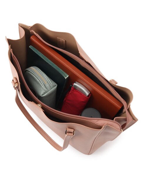 ITS'DEMO（イッツデモ）の「◆【通勤／7ポケット】軽量Ａ４トート（トートバッグ・レディース・ベージュ/グレー/オフホワイト/ブラック・00）」の13枚目の写真