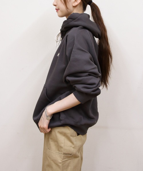 GYMPHLEX(ジムフレックス)の「GYMPHLEX/ジムフレックス スウィングスリーブフーデッドプルオーバー SWING SLEEVE HOODED PULLOVER C0294 TCF(メンズ)(スウェット・メンズ・チャコールグレー/グレー/アイボリー/ダークグリーン/ライトブルー・M/L)」の7枚目の写真