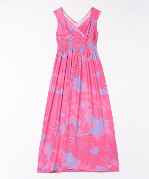 Maunaloa(マウナロア)の「【Maunaloa】Ocean Blue Bird プアアロアロノースリーブドレス(ドレス・レディース・ライトブルー/ブルー/ピンク/ライム/フューシャピンク・M/L)」の5枚目の写真