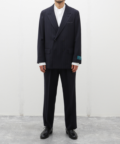 EDIFICE（エディフィス）の「【La.French】ダブル 4ボタンジャケット (CERRUTI ブルーストライプ)（その他アウター・メンズ・ダークブルー・46/44/48）」の2枚目の写真