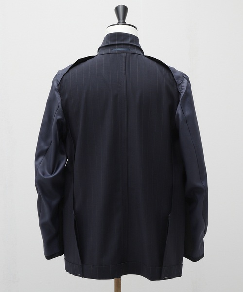 EDIFICE（エディフィス）の「【La.French】ダブル 4ボタンジャケット (CERRUTI ブルーストライプ)（その他アウター・メンズ・ダークブルー・46/44/48）」の8枚目の写真