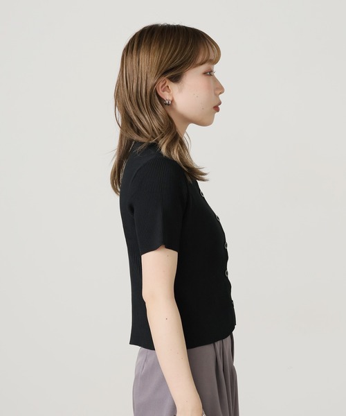 AO2（アオズ）の「Side Drawstring Ribbon Tops / サイドドロストリボントップス（Tシャツ/カットソー・レディース・ライトピンク/ブラック/ライトグリーン/ホワイト・FREE）」の7枚目の写真