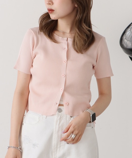 AO2（アオズ）の「Side Drawstring Ribbon Tops / サイドドロストリボントップス（Tシャツ/カットソー・レディース・ライトピンク/ブラック/ライトグリーン/ホワイト・FREE）」の5枚目の写真