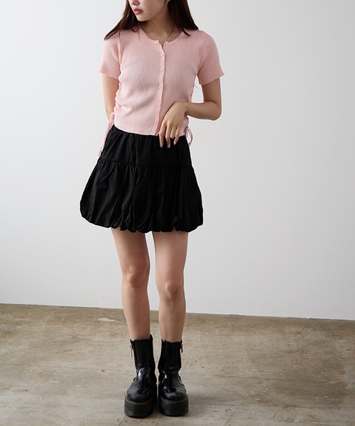 AO2(アオズ)の「Side Drawstring Ribbon Tops / サイドドロストリボントップス(Tシャツ/カットソー・レディース・ライトピンク/ブラック/ライトグリーン/ホワイト・FREE)」の19枚目の写真