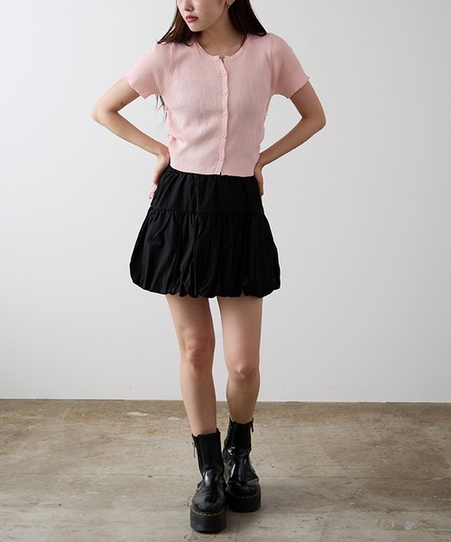 AO2(アオズ)の「Side Drawstring Ribbon Tops / サイドドロストリボントップス(Tシャツ/カットソー・レディース・ライトピンク/ブラック/ライトグリーン/ホワイト・FREE)」の20枚目の写真