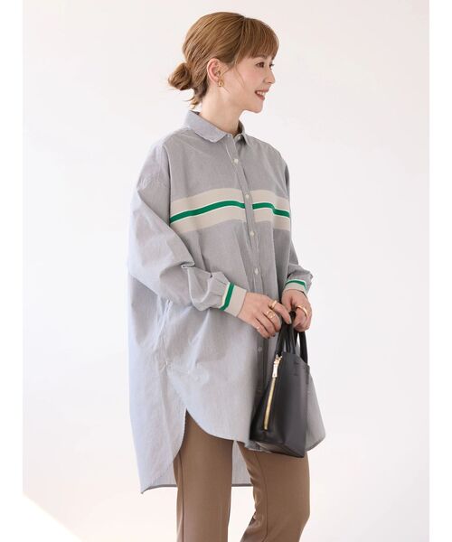 AMERICAN HOLIC(アメリカンホリック)の「リブラインシャツチュニック(シャツ/ブラウス・レディース・ブルー系その他7/オフホワイト/ブラック系その他2・M/L)」の16枚目の写真
