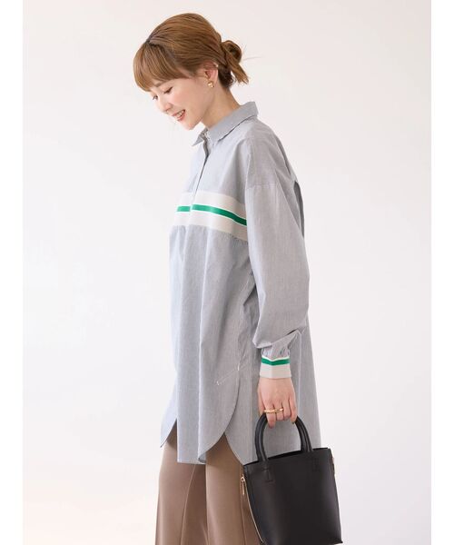 AMERICAN HOLIC(アメリカンホリック)の「リブラインシャツチュニック(シャツ/ブラウス・レディース・ブルー系その他7/オフホワイト/ブラック系その他2・M/L)」の18枚目の写真