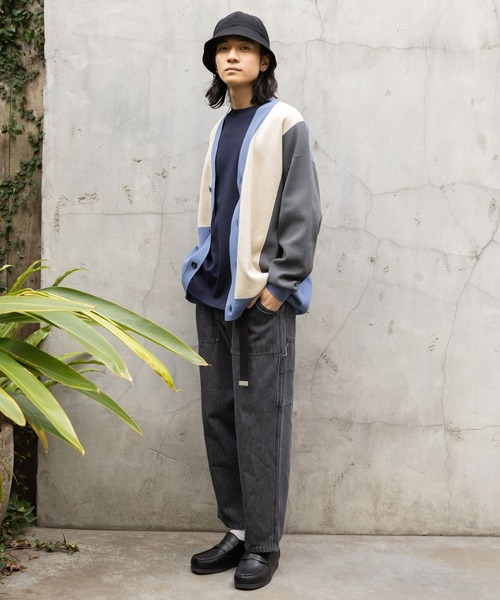 niko and...(ニコアンド)の「ニットモチーフラインTシャツ(Tシャツ/カットソー・メンズ・パープル/オフホワイト/ブラック・LARGE/MEDIUM)」の14枚目の写真