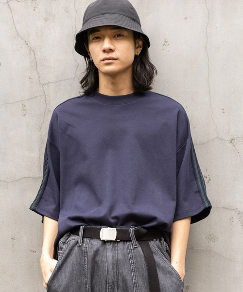 niko and...(ニコアンド)の「ニットモチーフラインTシャツ(Tシャツ/カットソー・メンズ・パープル/オフホワイト/ブラック・LARGE/MEDIUM)」の16枚目の写真