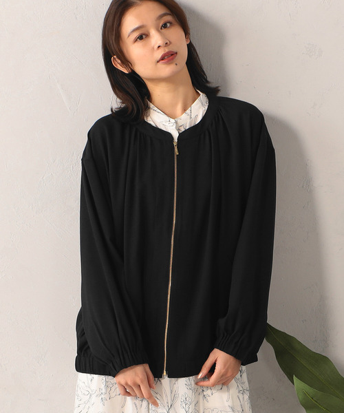 FOUND GOOD（ファウンドグッド）の「UVギャザーブルゾン（ブルゾン・レディース・アイボリー/グリーン系8/ブラック・S/M/L）」の10枚目の写真