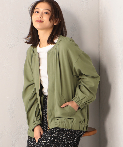 FOUND GOOD（ファウンドグッド）の「UVギャザーブルゾン（ブルゾン・レディース・アイボリー/グリーン系8/ブラック・S/M/L）」の12枚目の写真