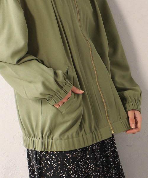 FOUND GOOD（ファウンドグッド）の「UVギャザーブルゾン（ブルゾン・レディース・アイボリー/グリーン系8/ブラック・S/M/L）」の13枚目の写真