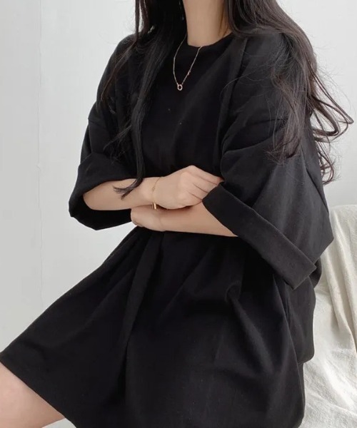 LAC-VERT（ラック・ヴェール）の「アースプリントビッグT（Tシャツ/カットソー・レディース・チャコールグレー/ブラック/ホワイト・FREE）」の14枚目の写真