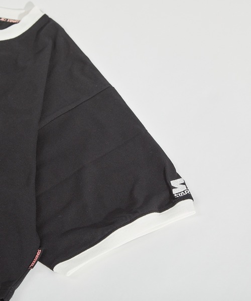 STARTER(スターター)の「STARTER ショート丈 リンガープリントTシャツ / レディース チビT(Tシャツ/カットソー・レディース・ホワイト×ネイビー/クリーム/ホワイト×ブラック/ブラック×ホワイト・L/M)」の12枚目の写真