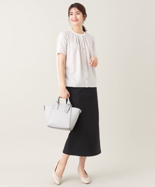 a.v.v（アーヴェヴェ）の「ハイパーストレッチナロースカート（スカート・レディース・ライトグレー/ブラック・36/40/38/42/34）」の10枚目の写真