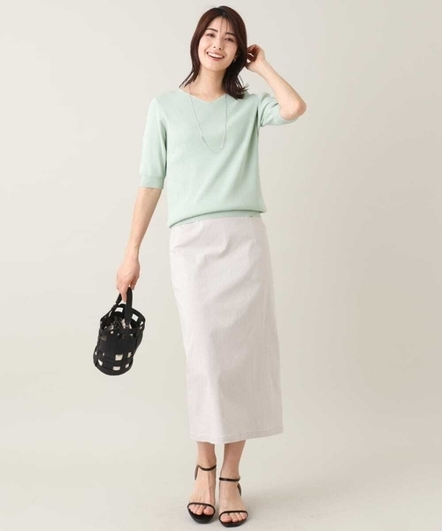 a.v.v（アーヴェヴェ）の「ハイパーストレッチナロースカート（スカート・レディース・ライトグレー/ブラック・36/40/38/42/34）」の19枚目の写真