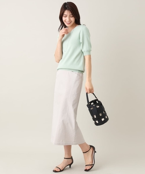 a.v.v（アーヴェヴェ）の「ハイパーストレッチナロースカート（スカート・レディース・ライトグレー/ブラック・36/40/38/42/34）」の20枚目の写真