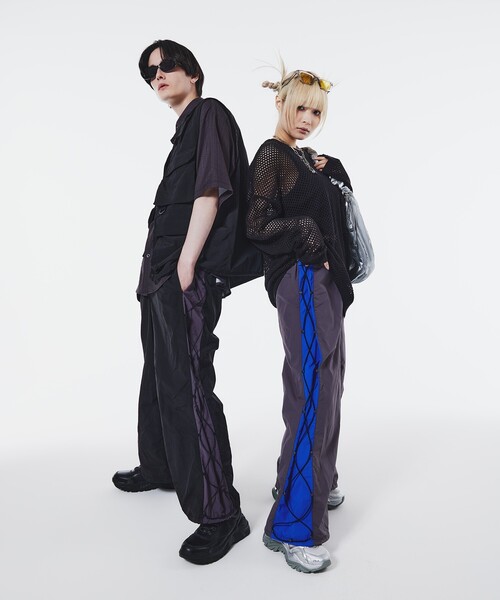 tk.TAKEO KIKUCHI(ティーケータケオキクチ)の「◆K'Project by Aoi Nylon washer Training Pants(その他パンツ・レディース・チャコールグレー/ブラック・02/03)」の14枚目の写真