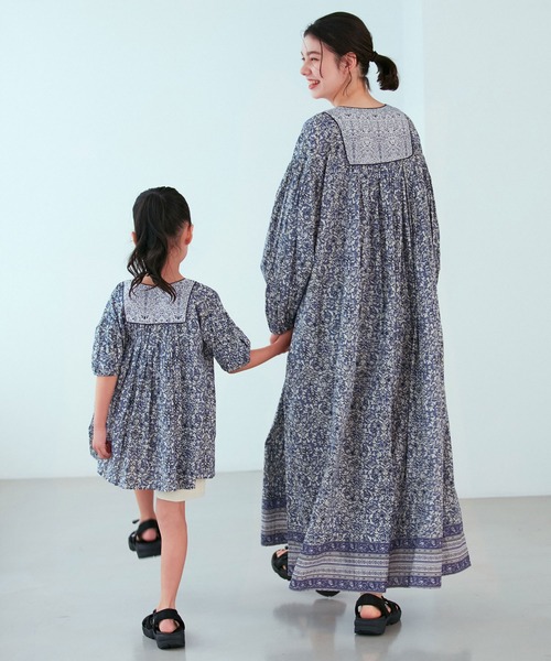 ROPE' PICNIC(ロペピクニック)の「【WEB限定カラー:グリーン】INDIAプリントワンピース/リンクコーデ(ワンピース・レディース・グリーン系その他2/イエロー系その他4/ブルー系その他4・38)」の5枚目の写真