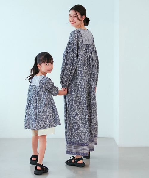 ROPE' PICNIC(ロペピクニック)の「【WEB限定カラー:グリーン】INDIAプリントワンピース/リンクコーデ(ワンピース・レディース・グリーン系その他2/イエロー系その他4/ブルー系その他4・38)」の7枚目の写真