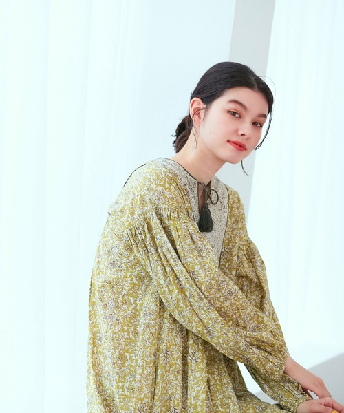 ROPE' PICNIC(ロペピクニック)の「【WEB限定カラー:グリーン】INDIAプリントワンピース/リンクコーデ(ワンピース・レディース・グリーン系その他2/イエロー系その他4/ブルー系その他4・38)」の11枚目の写真