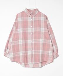 オーバーサイズ チェックシャツブラウス