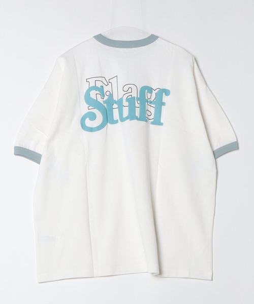 F-LAGSTUF-F(フラグスタフ)の「COVER LOGO RINGER TEE(Tシャツ/カットソー・メンズ・グリーン/ホワイト・L/M)」の4枚目の写真