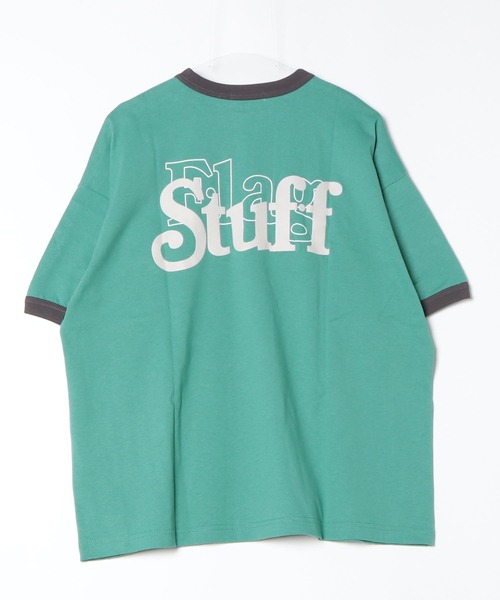 F-LAGSTUF-F(フラグスタフ)の「COVER LOGO RINGER TEE(Tシャツ/カットソー・メンズ・グリーン/ホワイト・L/M)」の3枚目の写真