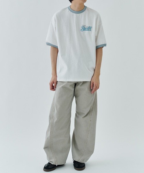 F-LAGSTUF-F(フラグスタフ)の「COVER LOGO RINGER TEE(Tシャツ/カットソー・メンズ・グリーン/ホワイト・L/M)」の5枚目の写真