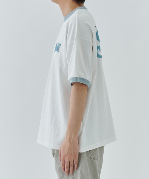 F-LAGSTUF-F(フラグスタフ)の「COVER LOGO RINGER TEE(Tシャツ/カットソー・メンズ・グリーン/ホワイト・L/M)」の8枚目の写真