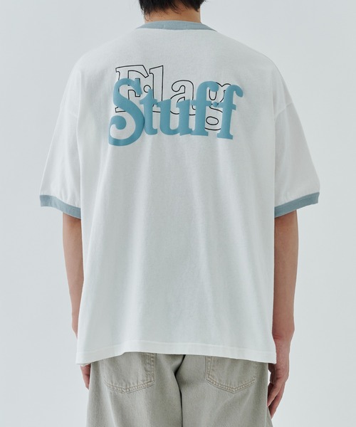 F-LAGSTUF-F(フラグスタフ)の「COVER LOGO RINGER TEE(Tシャツ/カットソー・メンズ・グリーン/ホワイト・L/M)」の9枚目の写真