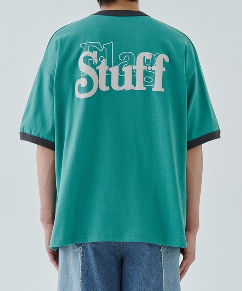 F-LAGSTUF-F(フラグスタフ)の「COVER LOGO RINGER TEE(Tシャツ/カットソー・メンズ・グリーン/ホワイト・L/M)」の12枚目の写真