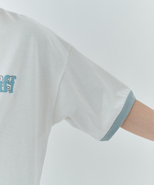 F-LAGSTUF-F(フラグスタフ)の「COVER LOGO RINGER TEE(Tシャツ/カットソー・メンズ・グリーン/ホワイト・L/M)」の15枚目の写真