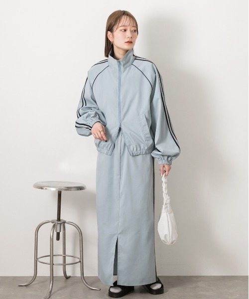 ad thie（アドティエ）の「サイドライン フロントスリットスカート（スカート・レディース・ブラック/ライトブルー/オフホワイト/ピンク・FREE）」の8枚目の写真