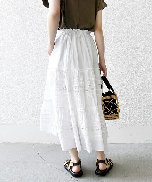 新品　BANDAL スカート xs ホワイト/ブラック 新品 BANDAL スカート xs ホワイト/ブラック