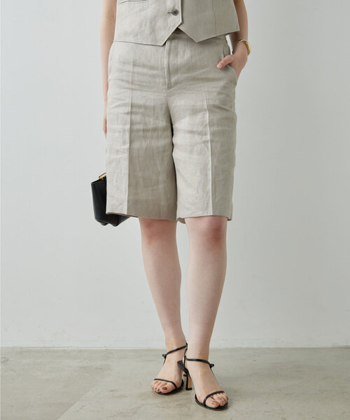 GALLARDAGALANTE（ガリャルダガランテ）の「【セットアップ対応】リネンハーフパンツ（その他パンツ・レディース・ベージュ・1/0）」の8枚目の写真