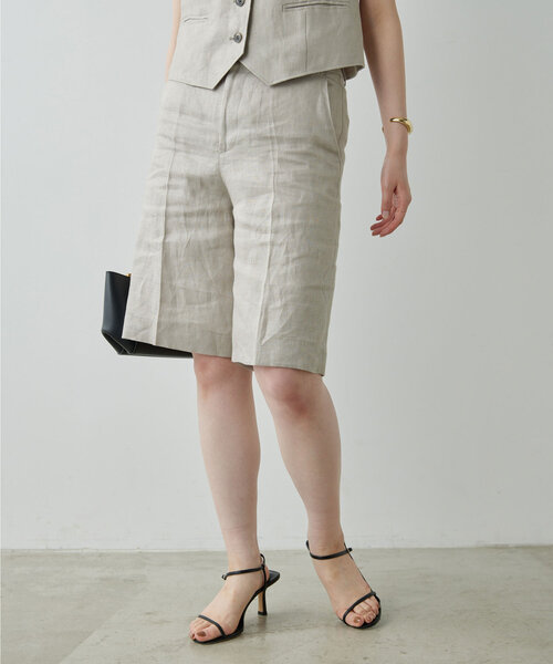 GALLARDAGALANTE（ガリャルダガランテ）の「【セットアップ対応】リネンハーフパンツ（その他パンツ・レディース・ベージュ・1/0）」の9枚目の写真